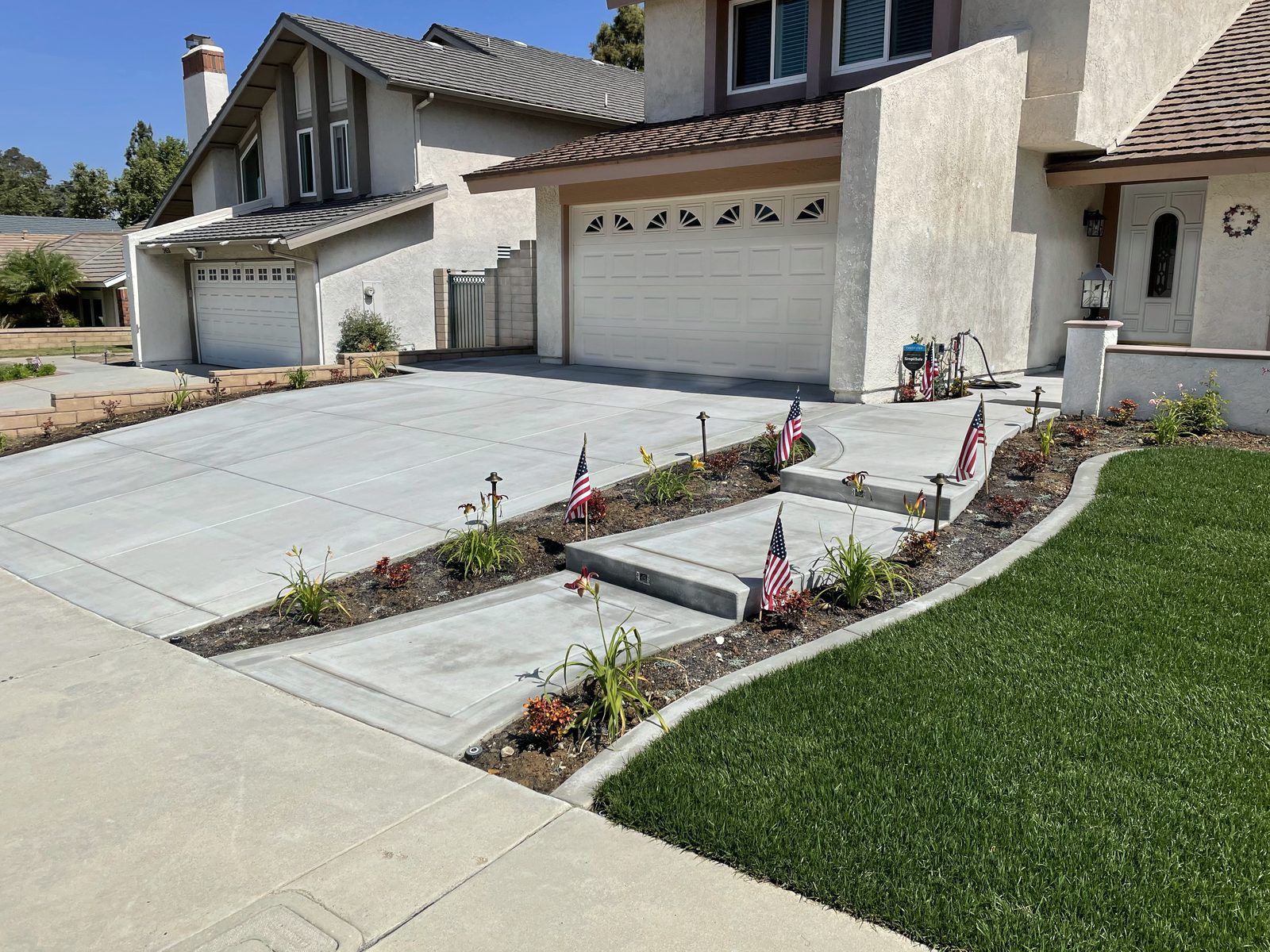 New concrete driveway by Driveway Masters in Brea, CA
