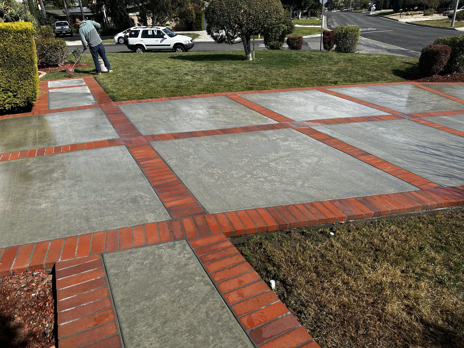 New concrete driveway by Driveway Masters in Buena Park, CA