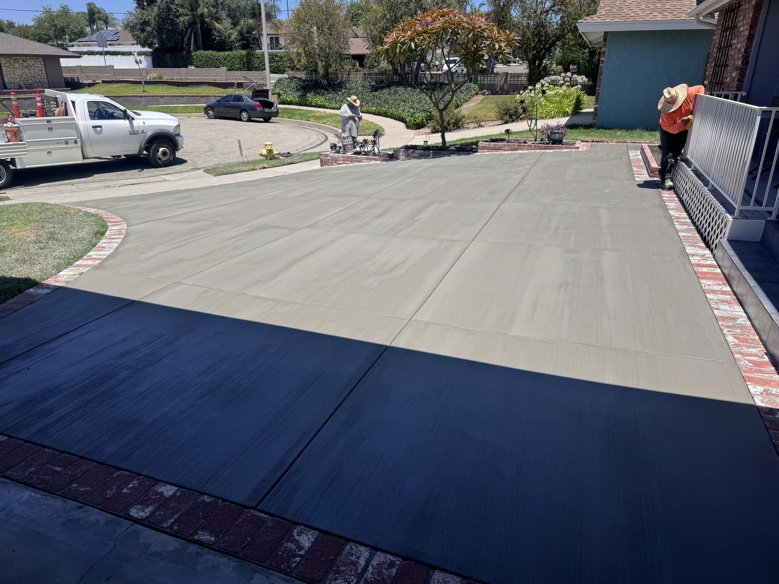 New concrete driveway by Driveway Masters in Placentia, CA