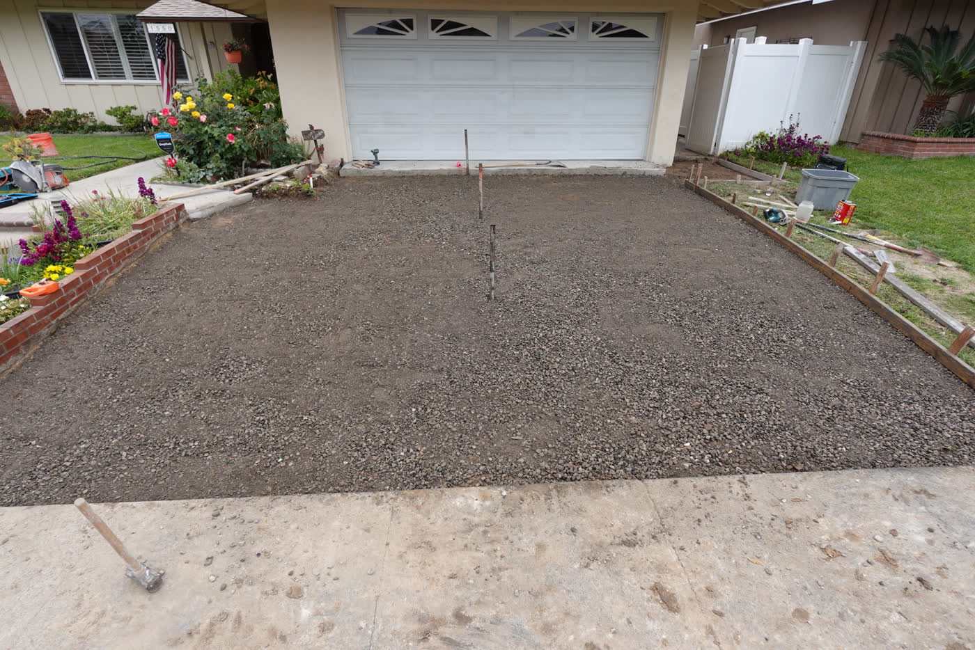 Old driveway removed and new gravel base laid